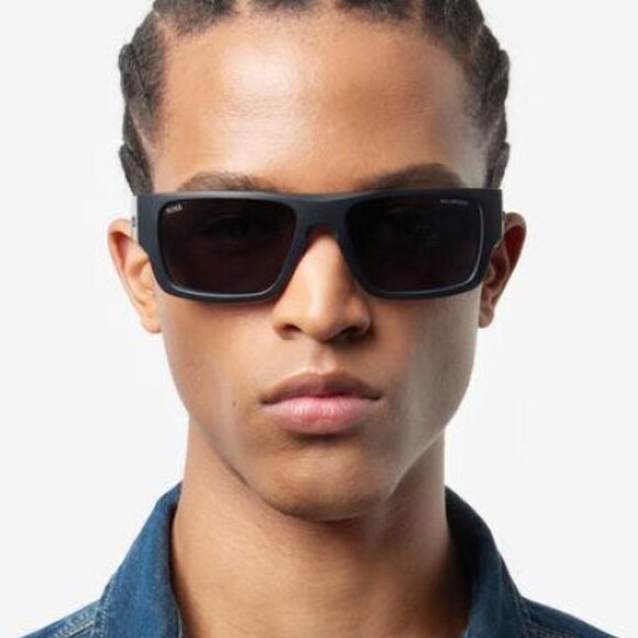 Hugo BOSS 1498/S 0LOX ZV Sunglasses Blue Rectangle Frame, Silver Lenses - Picture 2 of 9